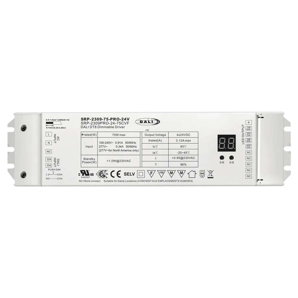 75W DALI2 DT8, 4in1, LED DRIVER 24VDC