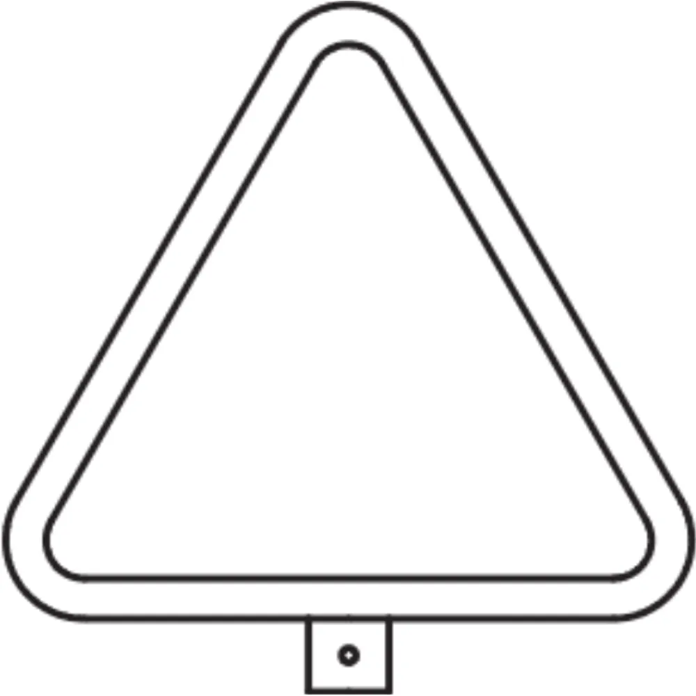 Triangular (warning sign) tubular frame for coupling piece RoWi-Connect