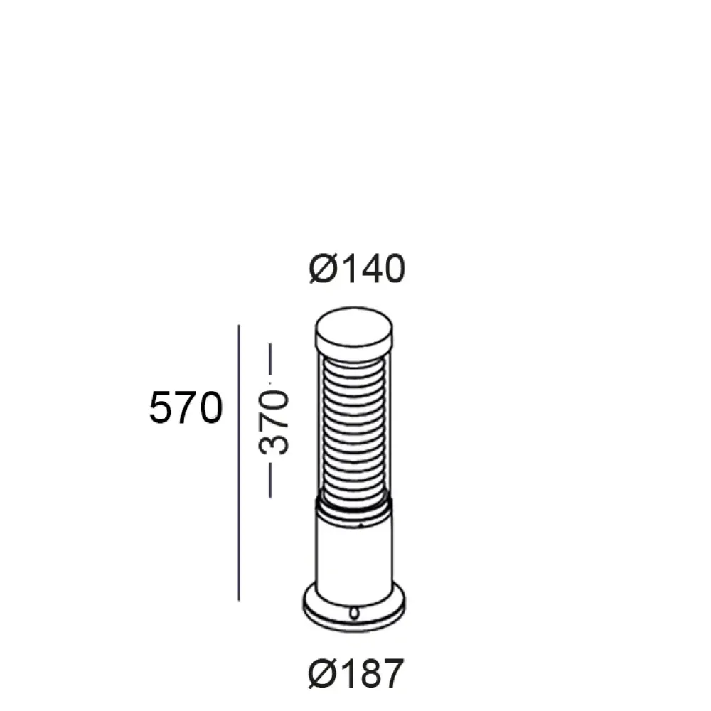 Maxima 385F0/WR8.X3-Small Poles - Bollard H. 570 with anti-glare louvre
