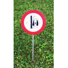 Rondelle with angled insertion rod, galvanised, for round signal boards