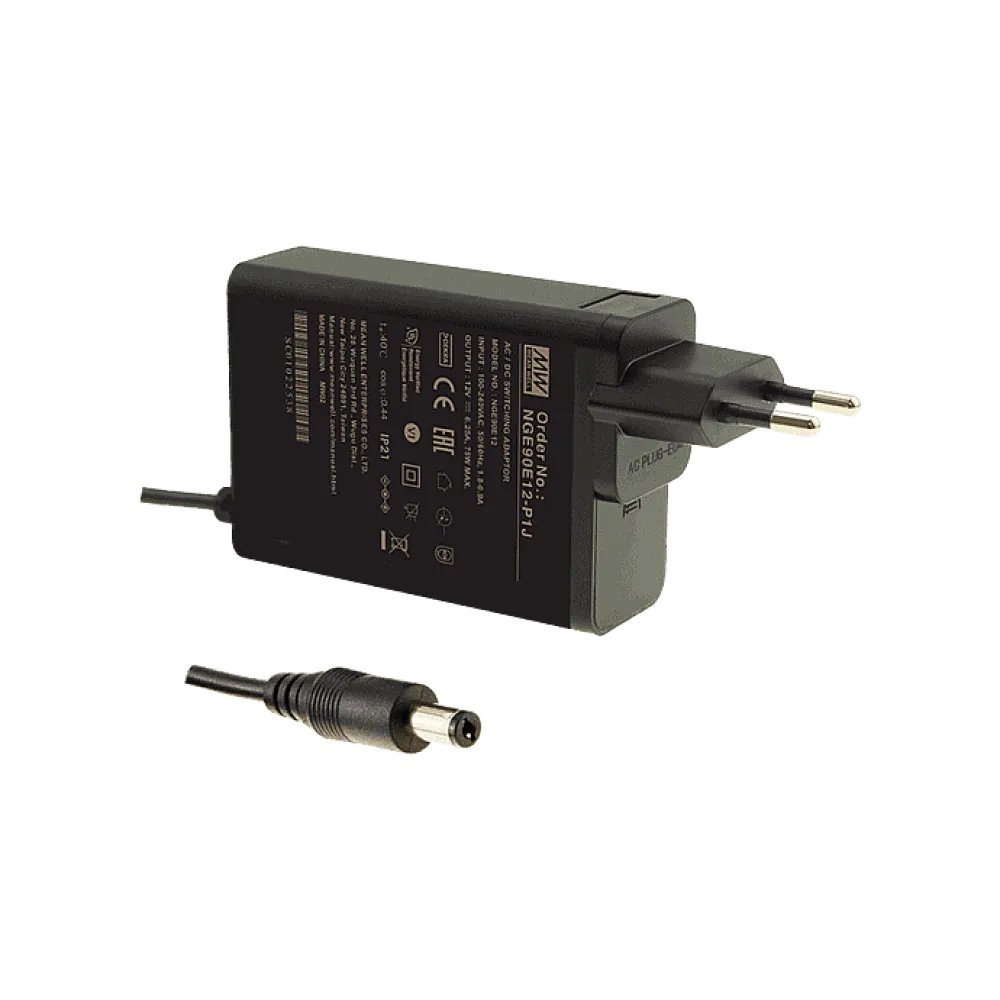 75W Wall Mount Power Supply 12V/6.25A, EU Version