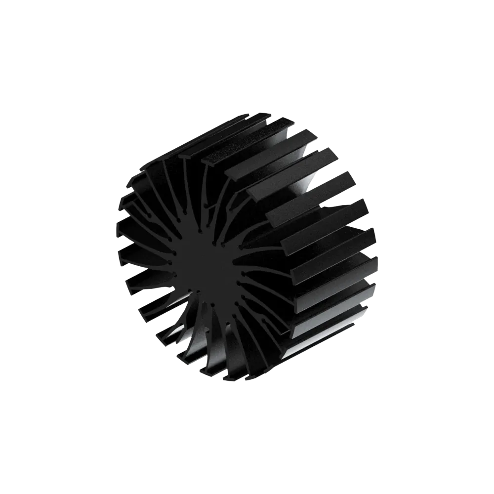 Modular LED star heat sink, ø99mm, H 50mm, Black anodized
