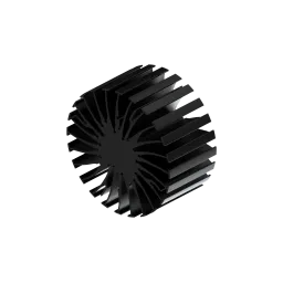 Modular LED star heat sink, ø99mm, H 50mm, Black anodized