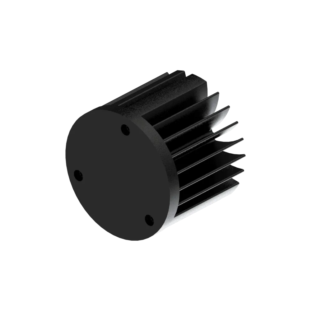 LED star heat sink, ø50mm, H 40mm, Base 5mm, Black anodized