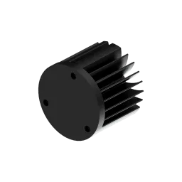 LED star heat sink, ø50mm, H 40mm, Base 5mm, Black anodized