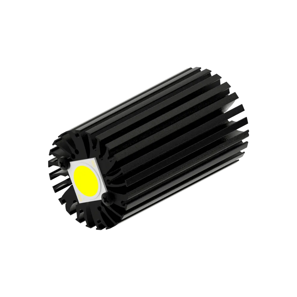Modular LED star heat sink, ø47mm, H 80mm, Black anodized