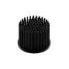 LED pin fin heat sink, ø70mm, H 50mm, Base 5mm, Black anodized