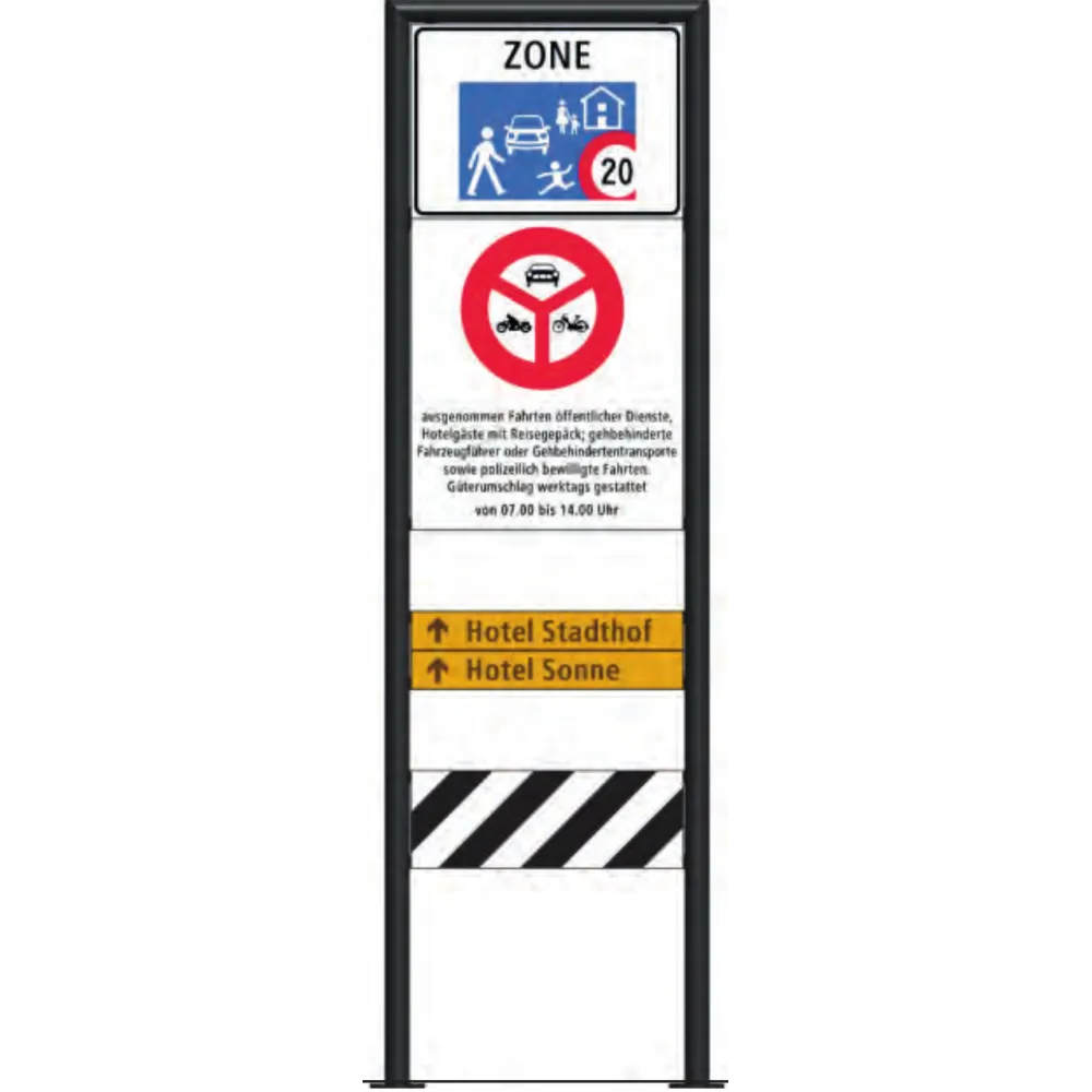 Zone signage stele type 