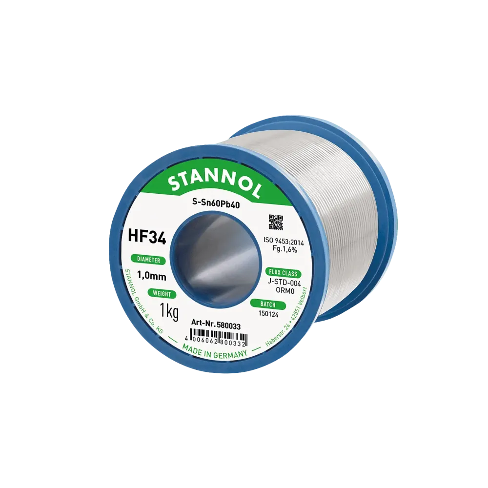 Solder wire HF34, Sn60Pb40, OR M0, 1mm, 1000g