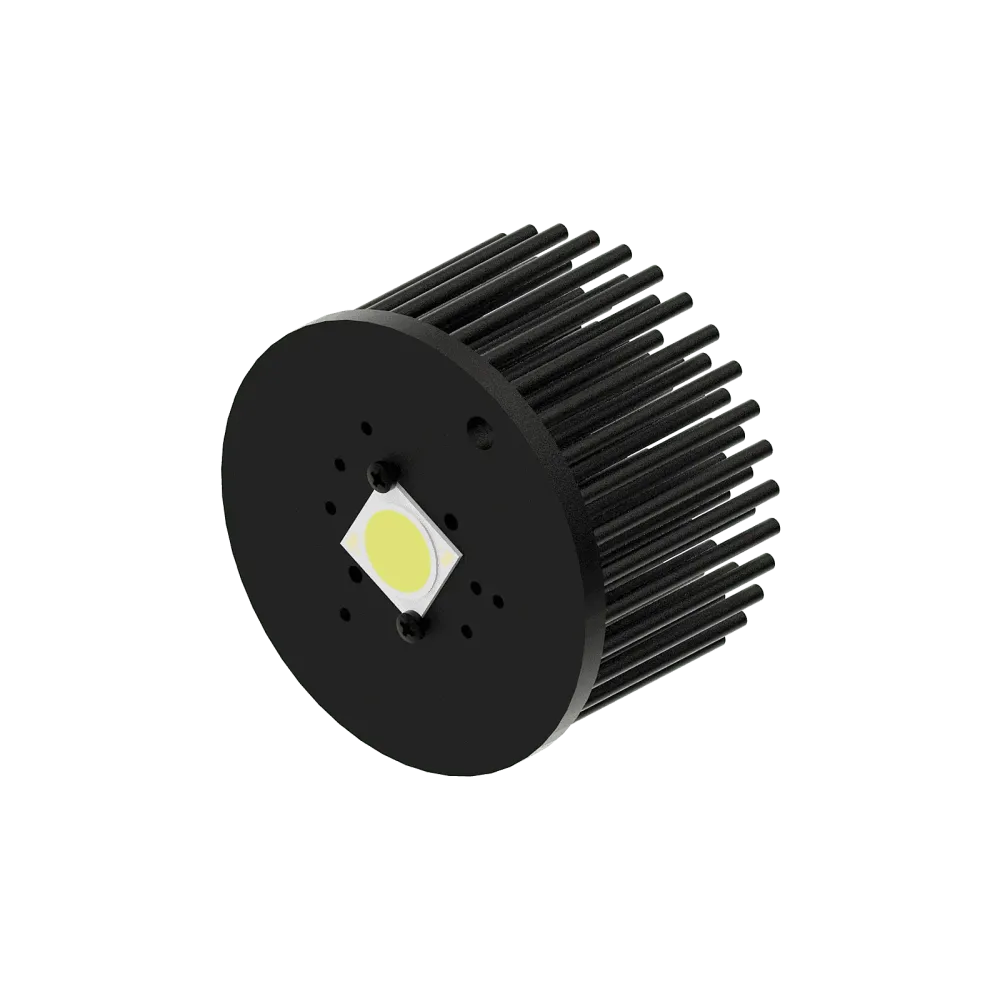 Zhaga LED pin fin heat sink, ø80mm, H 50mm, Base 5mm, Black anodized