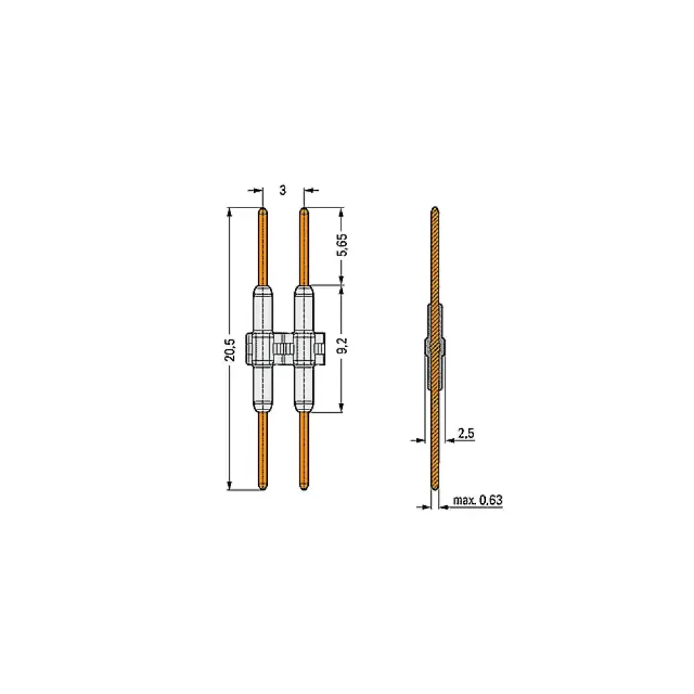 Wago connecting element (2-pole)