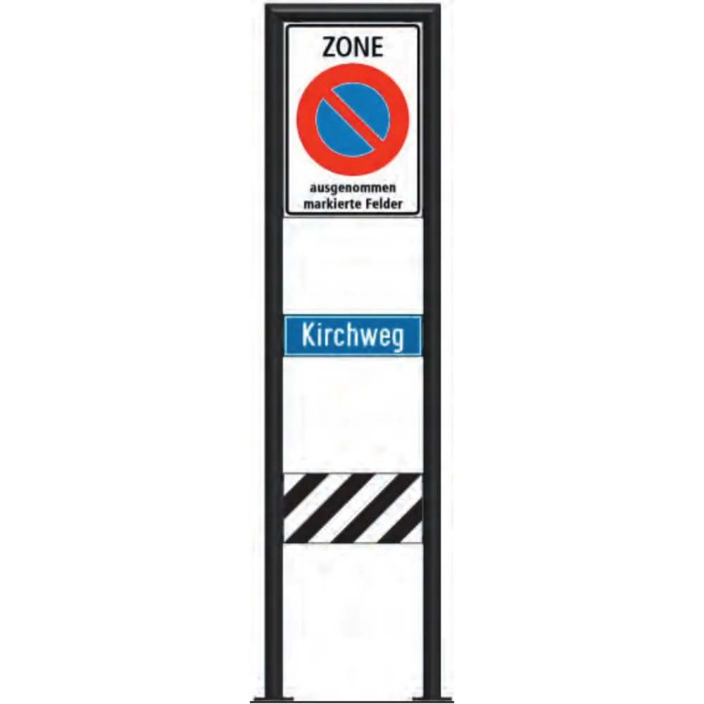 Zone signage stele type 