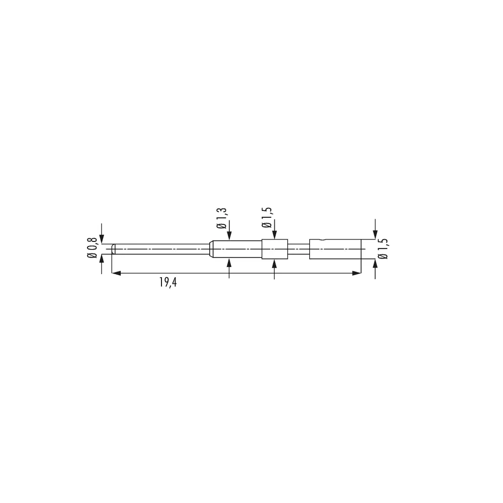 M16 crimping pin 0.8mm turned 7.010.980.801
