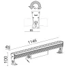 Matrix Floodlight 2803P/HD50.OB-Floodlights - Wallwasher DALI with Lens L. 1146