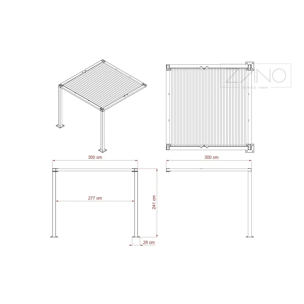 Pergola module 3 x 3 m