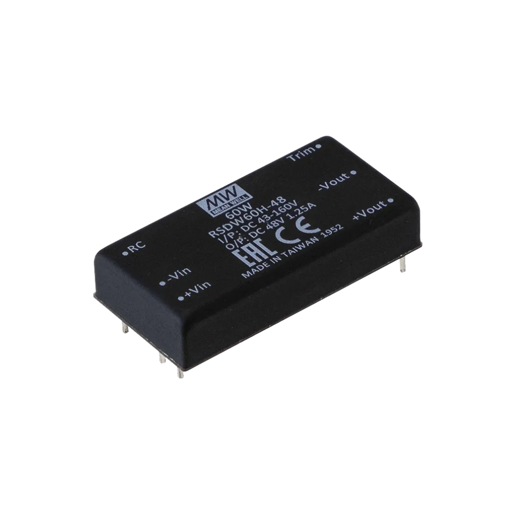 60W DC/DC-Converter, Input 18…75V, Output 5V/12A