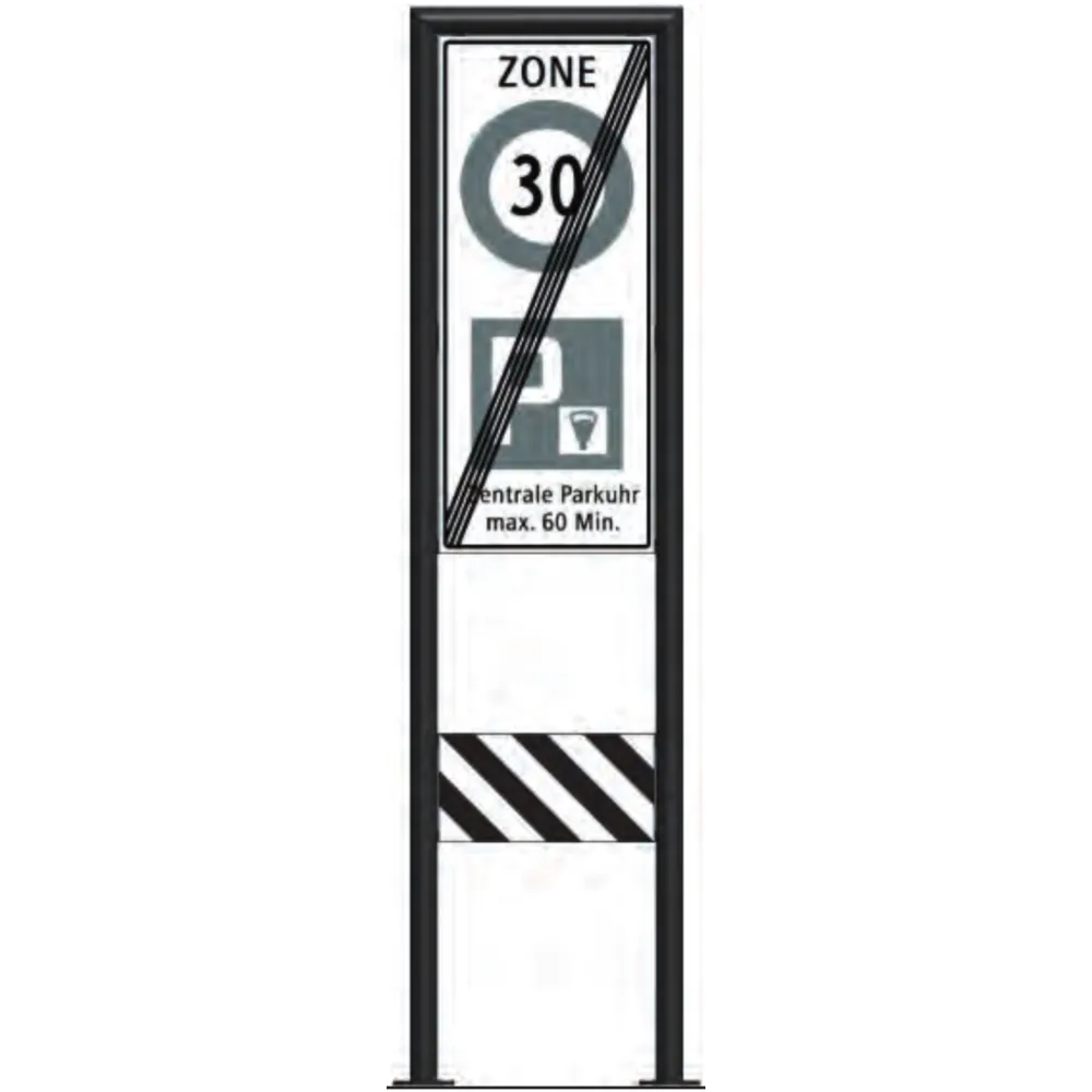 Zone signage stele type 