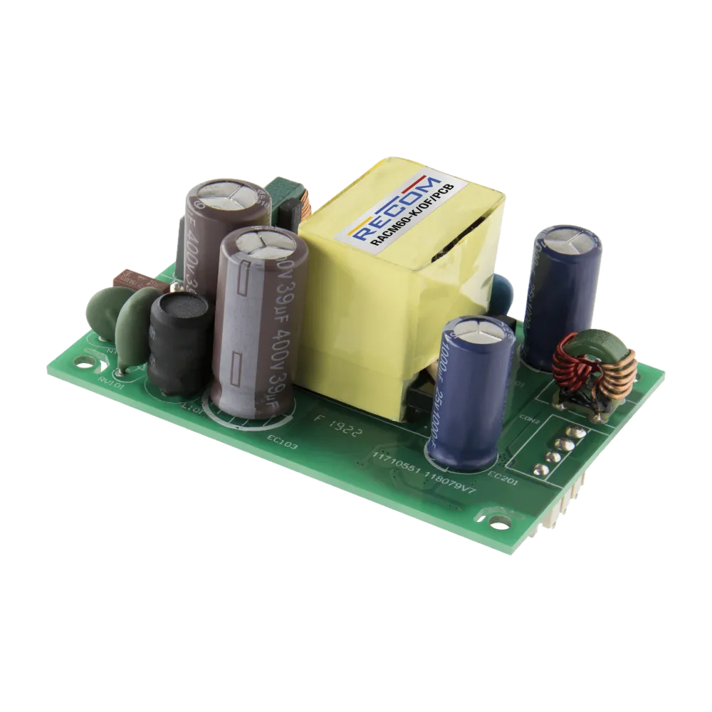 60W AC/DC PCB Mount Power Supply 12V/5A