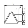 Triangular sign with side clamp mounting