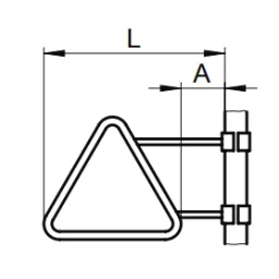 Triangular sign with side clamp mounting