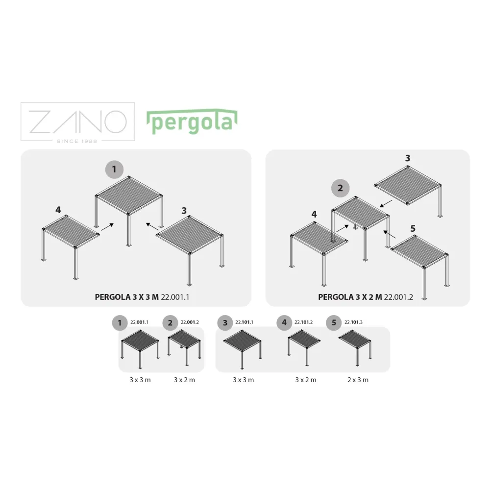 Pergola 3 x 2 m