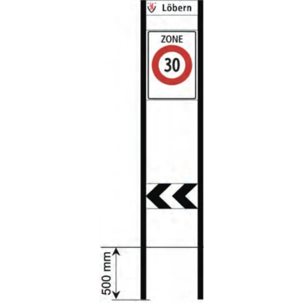 Zone signage stele type 