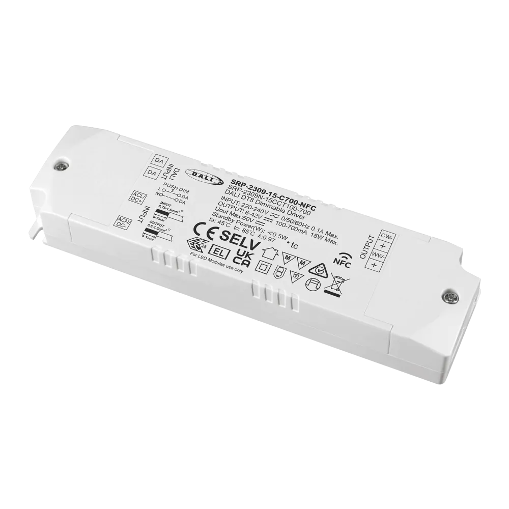 15W DALI2 DT8, TUNABLE WHITE, LED DRIVER CC, NFC