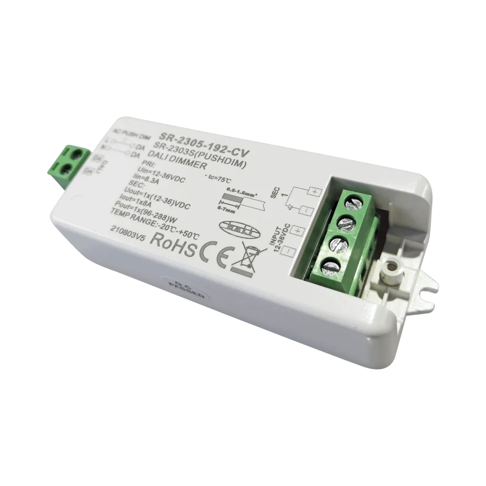 1 channel DALI / AC PUSH LED dimmer, constant voltage 12-36VDC, max. 288W