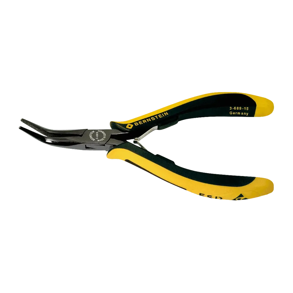 ESD needle nose pliers EUROline dissipative 145 mm smooth gripping surfaces