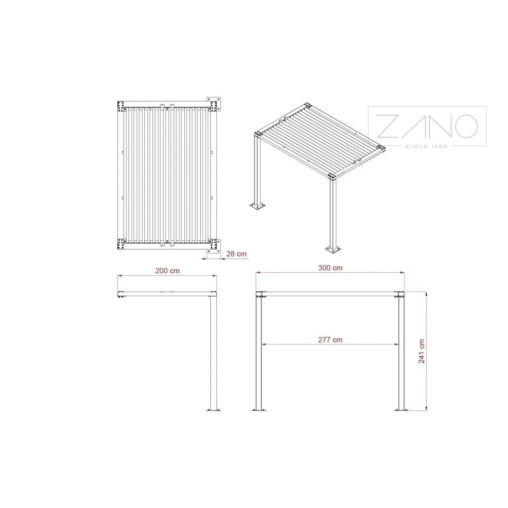 Pergola module 3 x 2 m