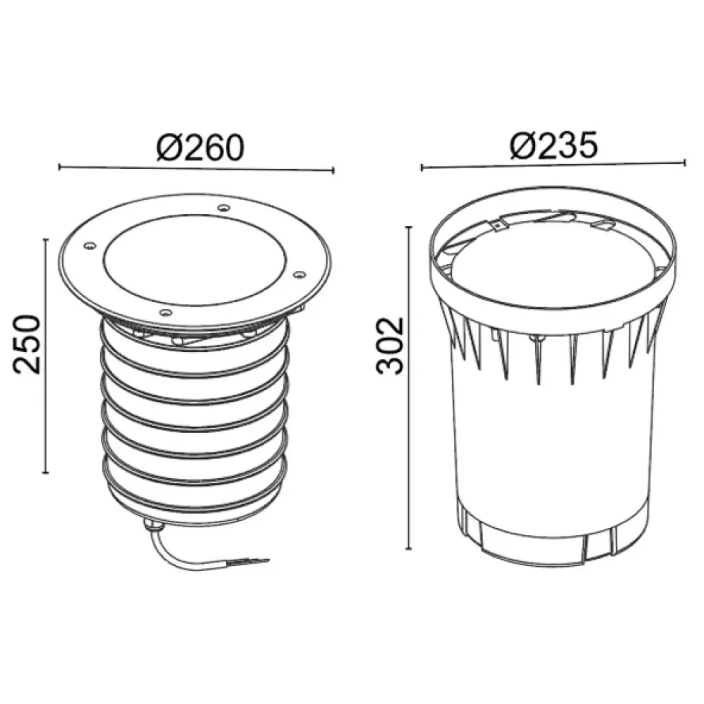 Platho 260 - Round Carriageable Ø260 - Built-in driver