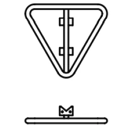 Umgekehrtes dreieckiges Schild mit Stahlband