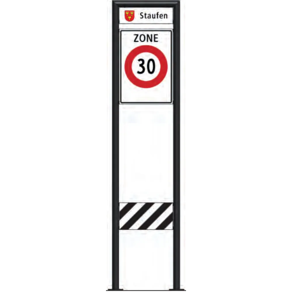 Zone signage stele type 