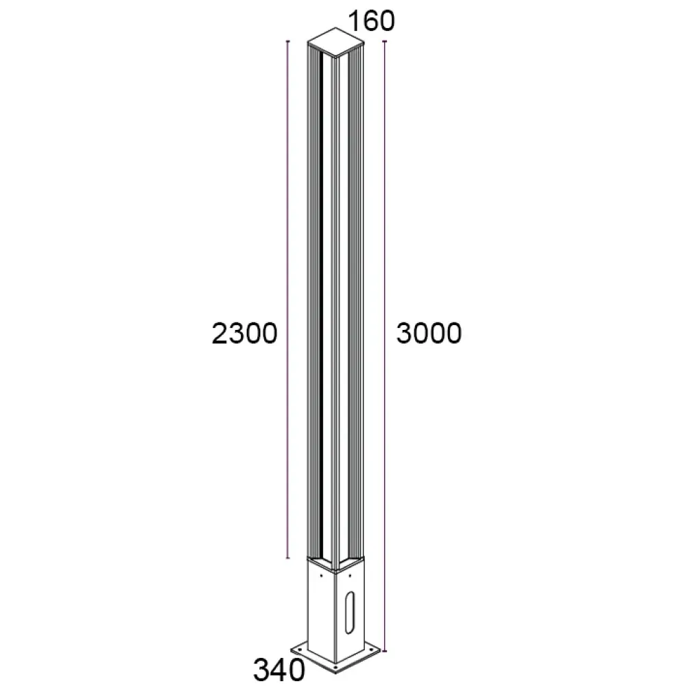 Orion TL 494F2/NR24PO-Urban Lighting - Pole Total Light 4 Ways H. 3000
