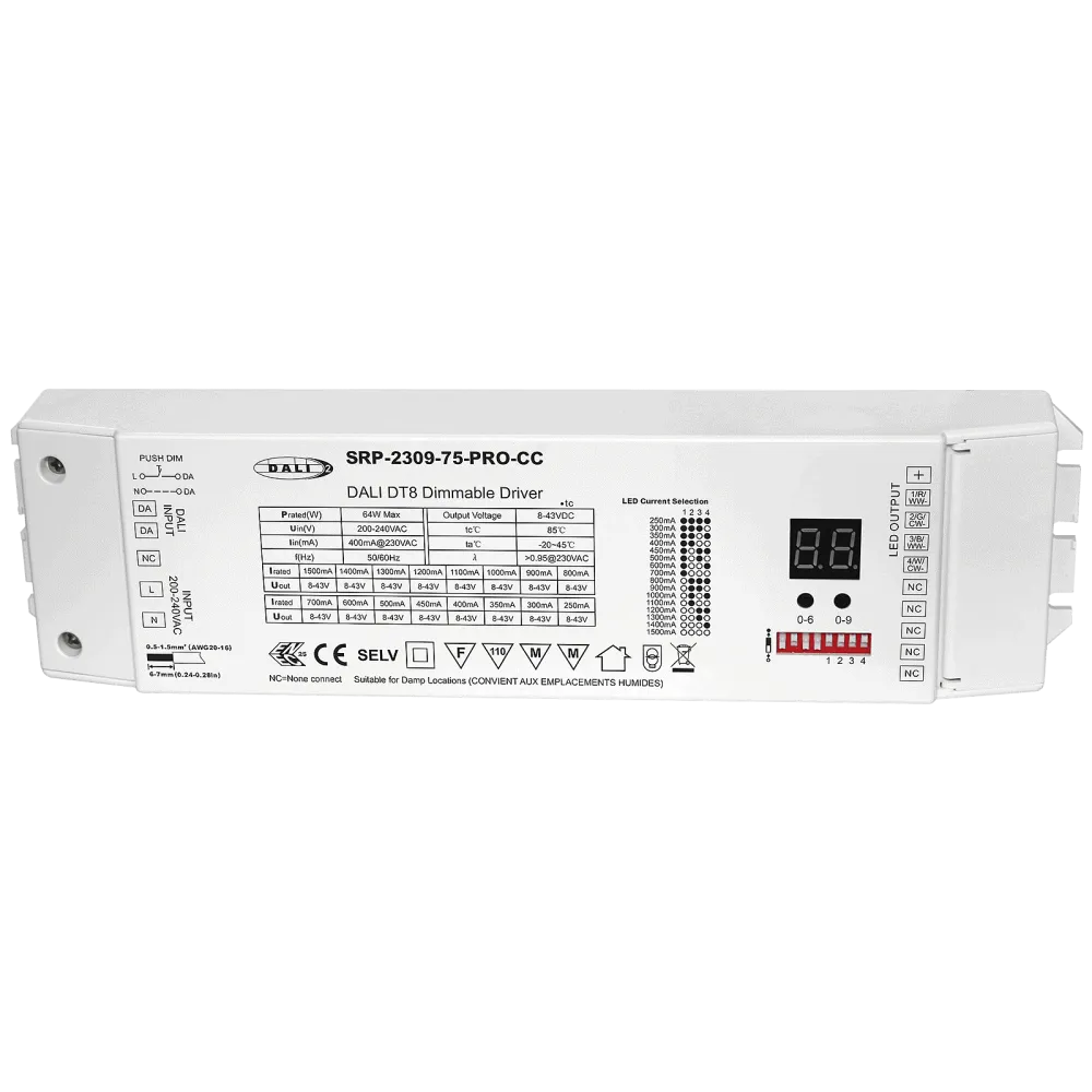 75W 4 in 1 DALI DT8 DIMMABLE LED DRIVER CC