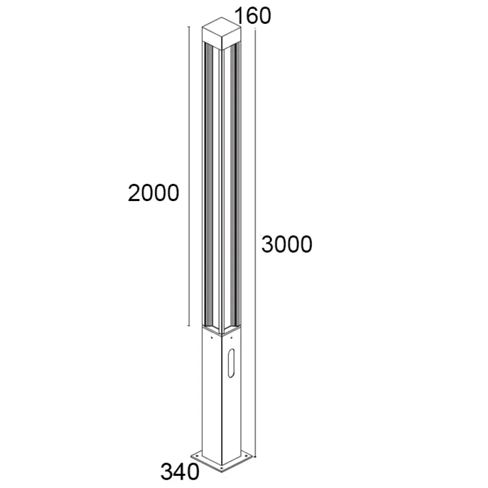 Orion D 570F2/WC50EW-Urban Lighting - Pole 4 Ways H. 3000