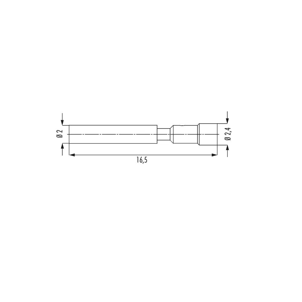 M16, M23 crimp socket Ø 1.0mm, turned 7.010.901.012