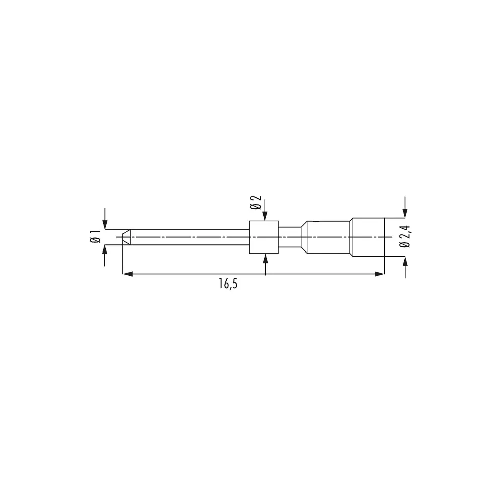 M23 crimping pin Ø 1.0mm, turned 7.010.901.031