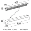 Matrix Recessed - Recessed Wallwasher Diffuse Emission L. 900