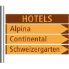 Hotel-restaurant direction sign combinations