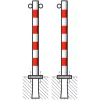 Barrier post painted white with rings