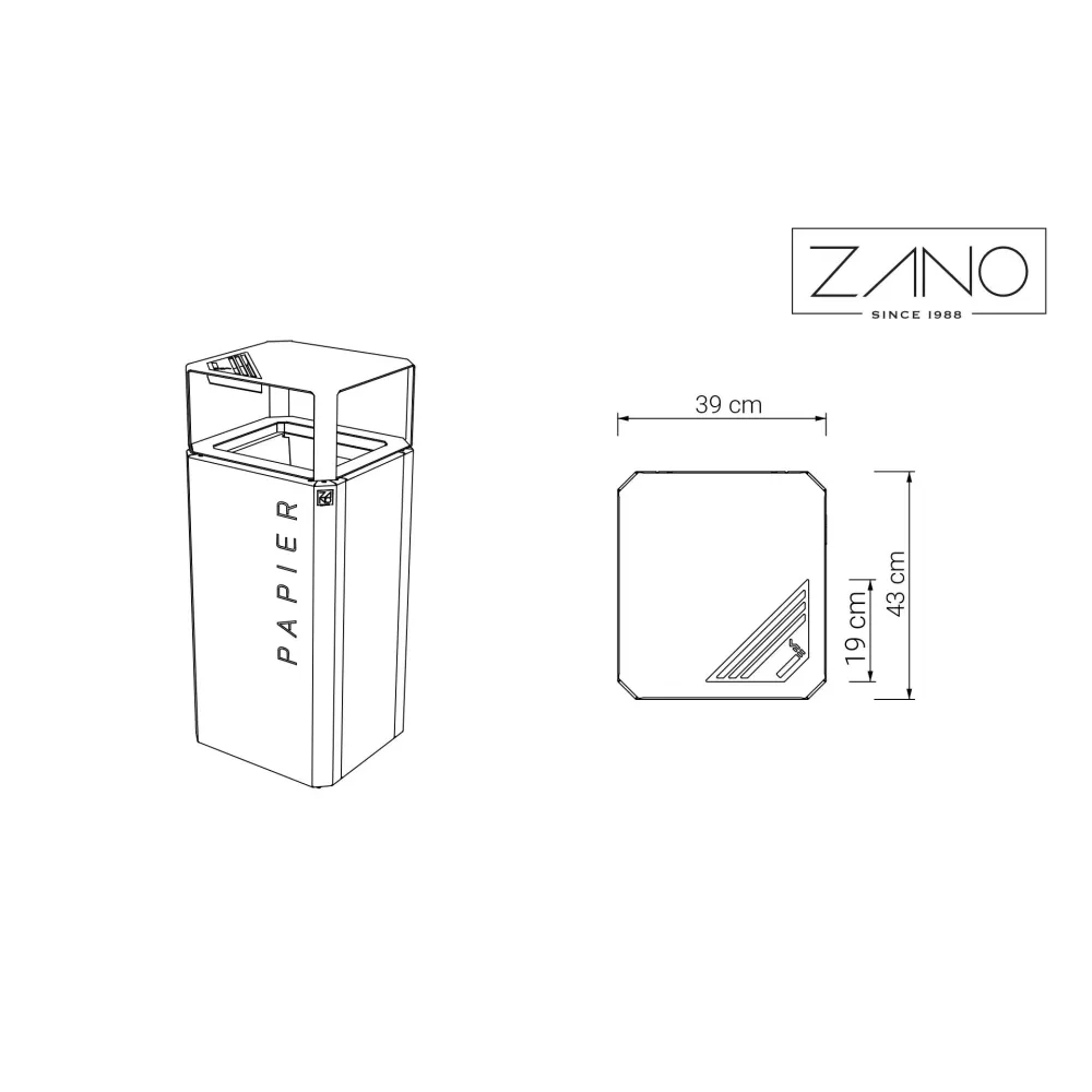 Stilo Litter Bin with Ashtray