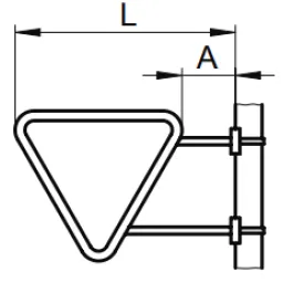 Segnale triangolare invertito con montaggio laterale a fascia d'acciaio