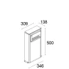Square Small Pole 295F0/WR3.PR-Small Poles - Bollard H. 500 rectangular window