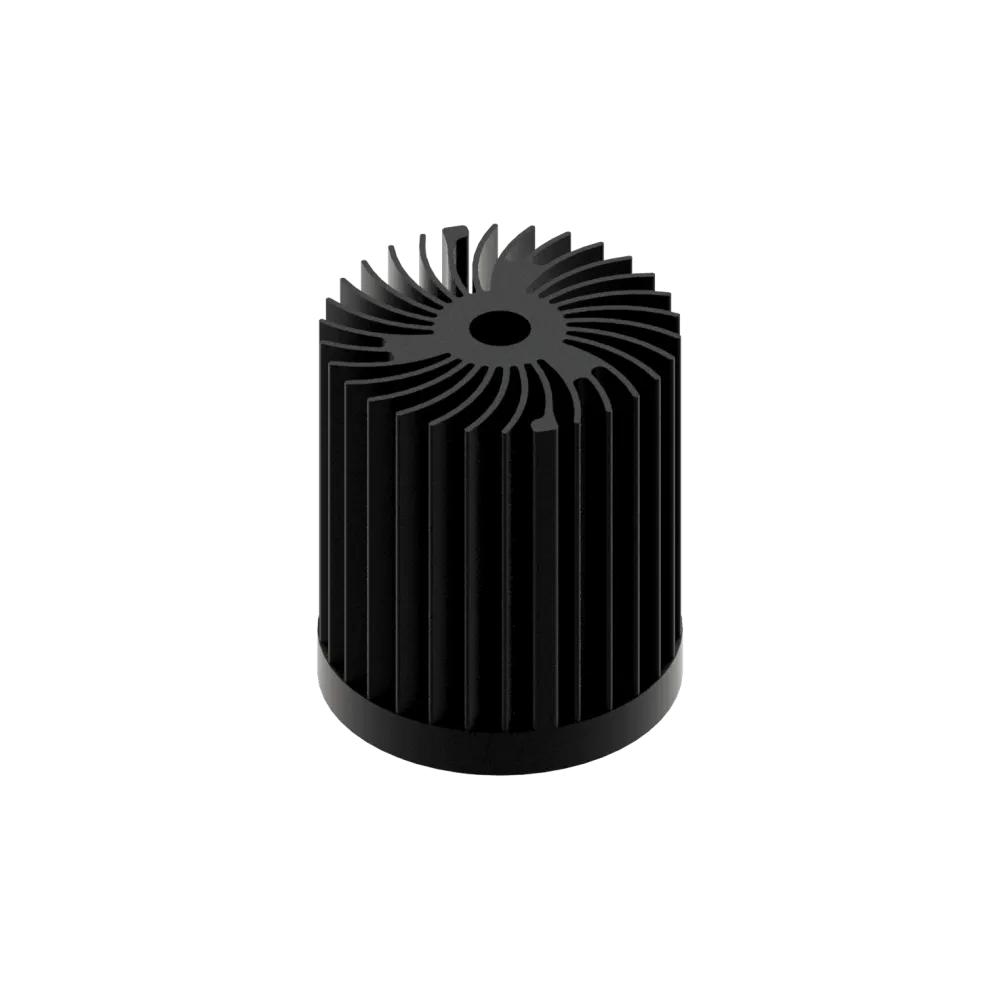 LED star heat sink, ø70mm, H 80mm, Base 10mm, Black anodized