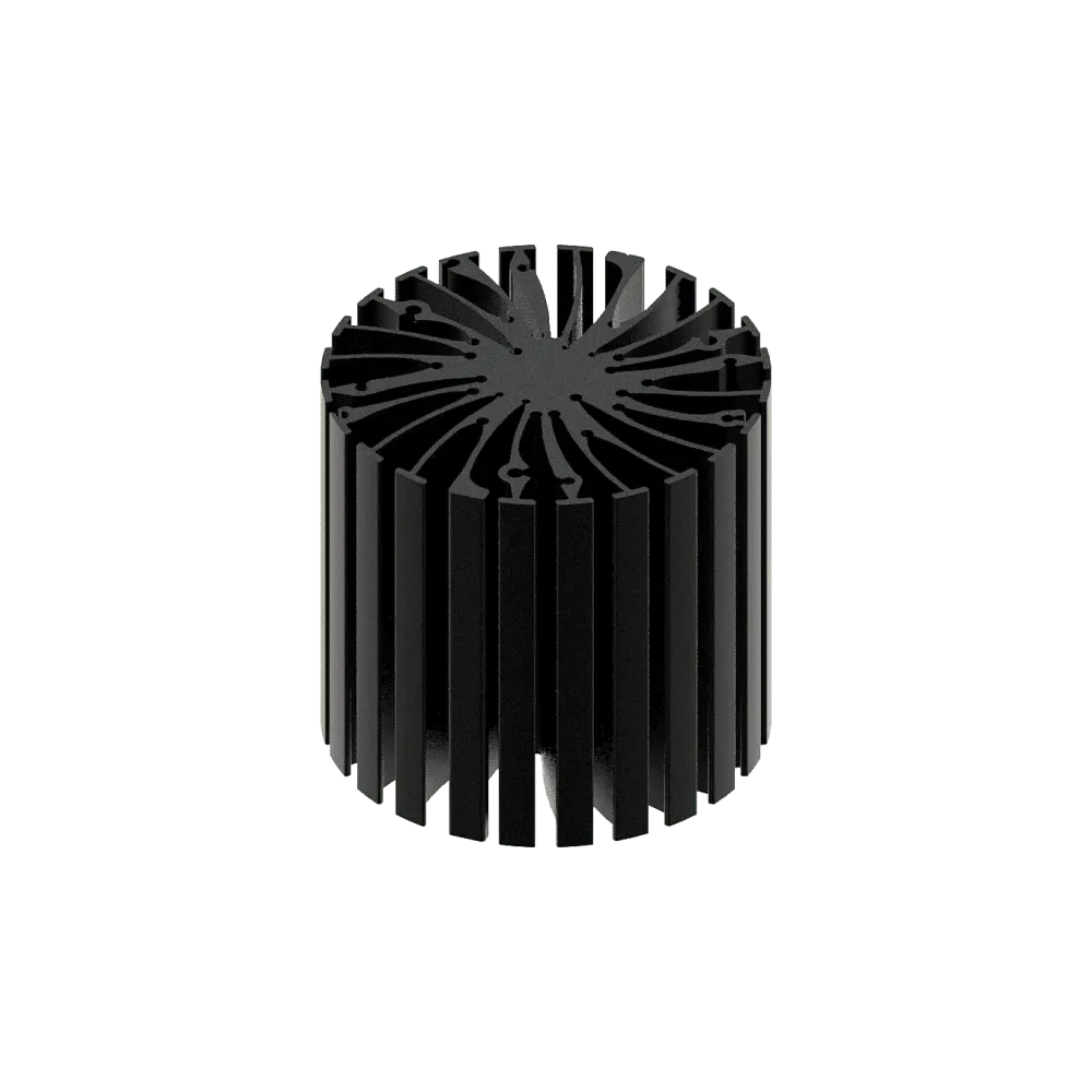 Modular LED star heat sink, ø86mm, H 80mm, Black anodized