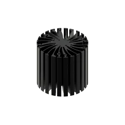 Modular LED star heat sink, ø86mm, H 80mm, Black anodized