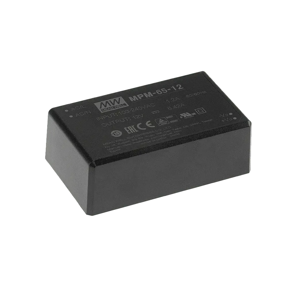 65W medical AC/DC power supply unit, PCB mounting, 48V/1.36A