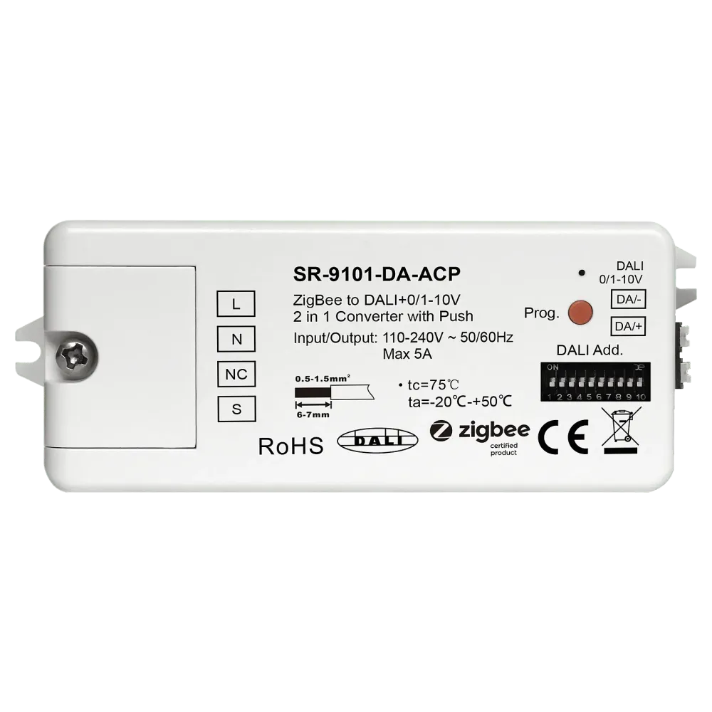 Signal converter ZIGBEE 3.0 + Push to DALI DT6/DT8 + 0/1-10V