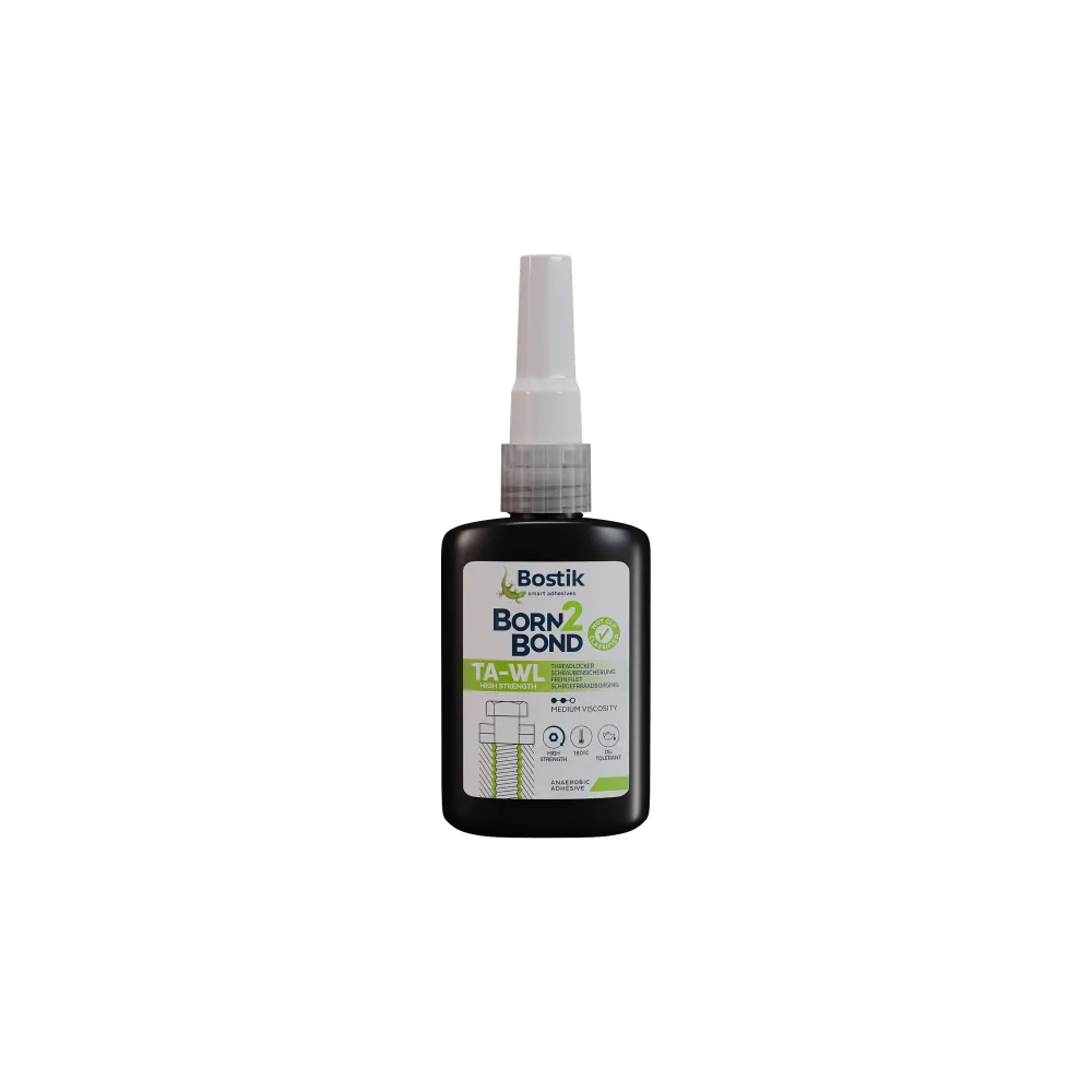 BORN2BOND Threadlocker, high strength, medium viscosity, green, 50ml